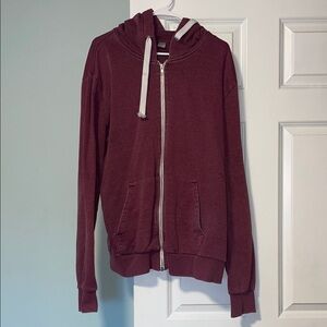 Men's Burgundy Hoodie Jacket